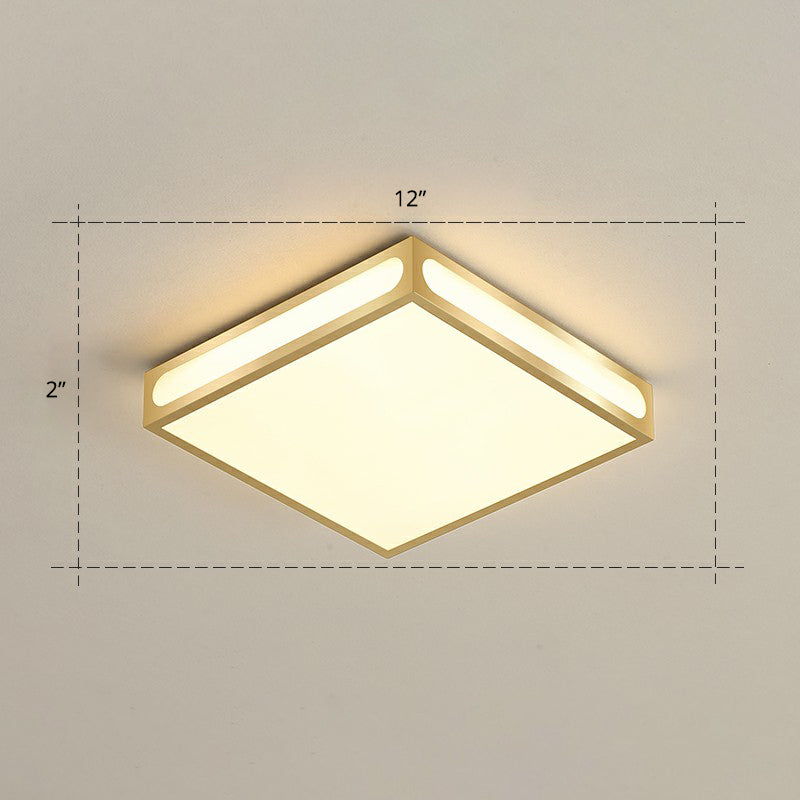 Gold Checked LED Flushmount Lighting Simplicity Acrylic Ceiling Flush Light for Living Room Gold 12" Warm Clearhalo 'Ceiling Lights' 'Close To Ceiling Lights' 'Close to ceiling' 'Flush mount' Lighting' 2336649