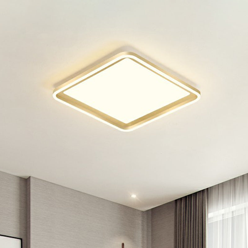 Rectangle Sitting Room Ceiling Light Acrylic Minimalistic LED Flush Mount Fixture in Gold Clearhalo 'Ceiling Lights' 'Close To Ceiling Lights' 'Close to ceiling' 'Flush mount' Lighting' 2336708