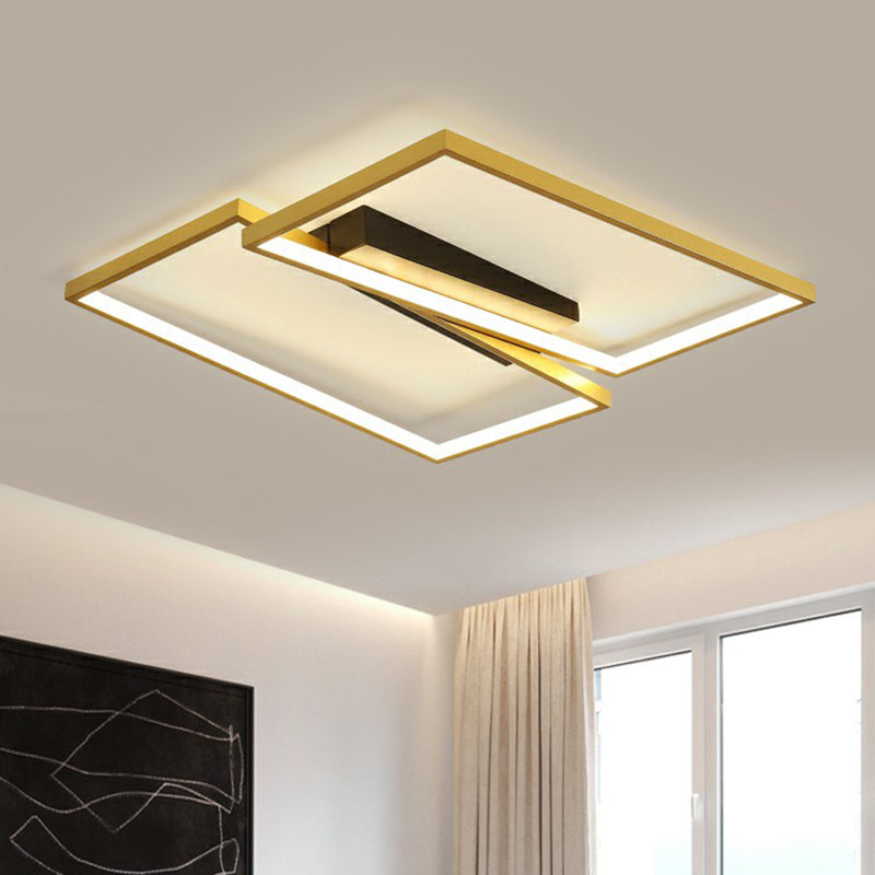 Gold Finish Frame Ceiling Lighting Fixture Simplicity Metal LED Flush Mount Light for Bedroom Clearhalo 'Ceiling Lights' 'Close To Ceiling Lights' 'Close to ceiling' 'Flush mount' Lighting' 2336732