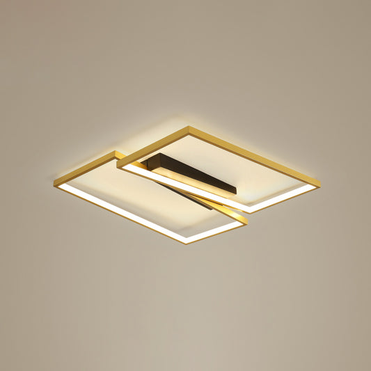 Gold Finish Frame Ceiling Lighting Fixture Simplicity Metal LED Flush Mount Light for Bedroom Gold 16.5" Clearhalo 'Ceiling Lights' 'Close To Ceiling Lights' 'Close to ceiling' 'Flush mount' Lighting' 2336733