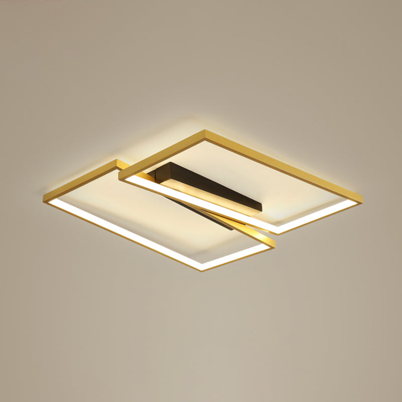 Gold Finish Frame Ceiling Lighting Fixture Simplicity Metal LED Flush Mount Light for Bedroom Gold 20.5" Clearhalo 'Ceiling Lights' 'Close To Ceiling Lights' 'Close to ceiling' 'Flush mount' Lighting' 2336734