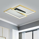 Gold Finish Frame Ceiling Lighting Fixture Simplicity Metal LED Flush Mount Light for Bedroom Clearhalo 'Ceiling Lights' 'Close To Ceiling Lights' 'Close to ceiling' 'Flush mount' Lighting' 2336736