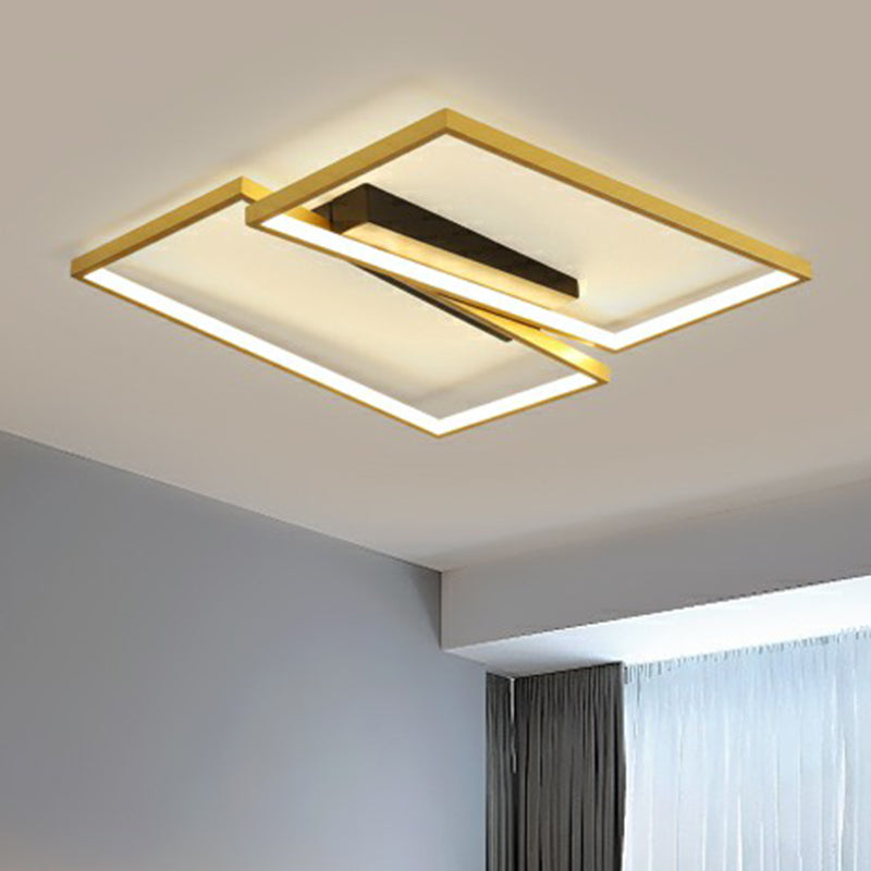 Gold Finish Frame Ceiling Lighting Fixture Simplicity Metal LED Flush Mount Light for Bedroom Clearhalo 'Ceiling Lights' 'Close To Ceiling Lights' 'Close to ceiling' 'Flush mount' Lighting' 2336737