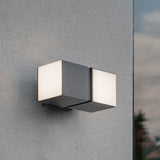 Swivelable Modern Geometrical Sconce Light Plastic Garden LED Wall Mount Light in Grey Clearhalo 'Wall Lamps & Sconces' 'Wall Lights' Lighting' 2336810