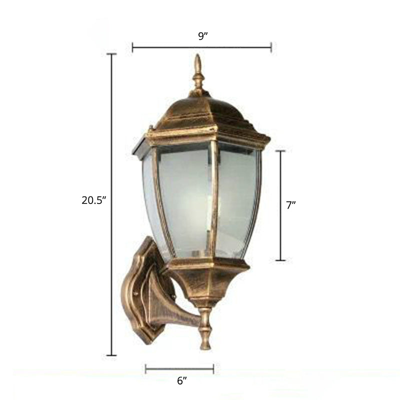 Bell Garden Wall Lighting Ideas Vintage Aluminum 1-Light Wall Mount Lamp with Glass Shade Bronze 9" Frosted Glass Clearhalo 'Wall Lamps & Sconces' 'Wall Lights' Lighting' 2336884