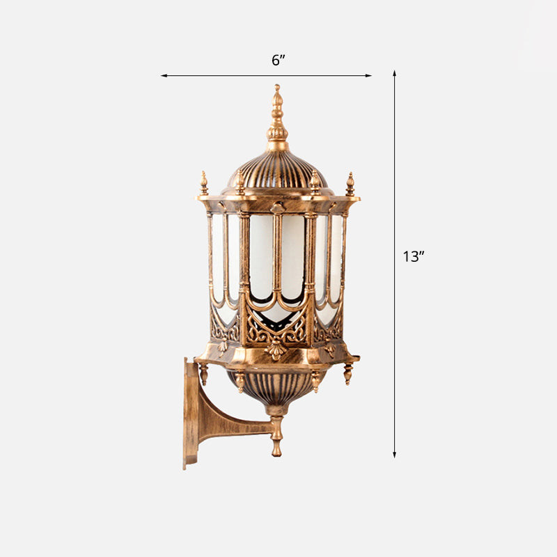 Clear Glass Cylinder Lantern Sconce Retro 1 Bulb Patio Wall Mounted Light Fixture Bronze 6" Standard Clearhalo 'Wall Lamps & Sconces' 'Wall Lights' Lighting' 2336896