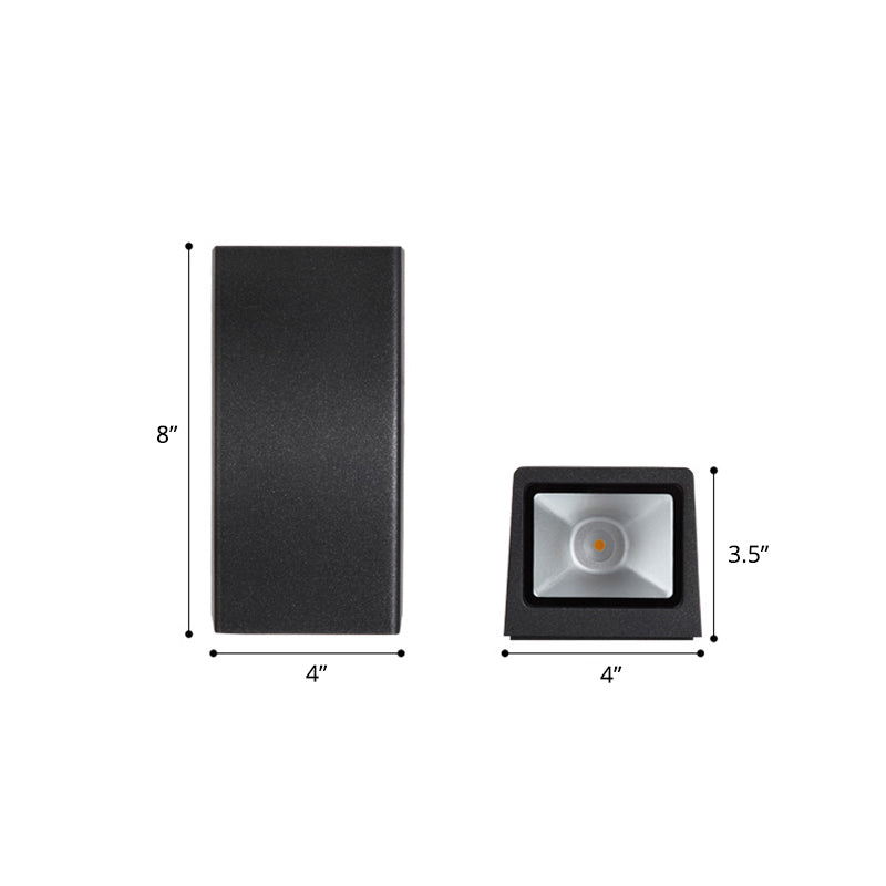 Rectangular LED Wall Lighting Ideas Minimalist Metal Terrace Wall Mount Light in Black Clearhalo 'Cast Iron' 'Glass' 'Industrial' 'Modern wall lights' 'Modern' 'Tiffany' 'Traditional wall lights' 'Wall Lamps & Sconces' 'Wall Lights' Lighting' 2336972