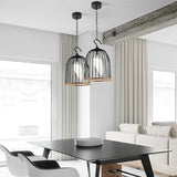 Black Bird Cage Hanging Lamp Modern 1 Head Metal Ceiling Pendant Light for Living Room Clearhalo 'Ceiling Lights' 'Chandeliers' Lighting' options 233873