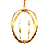 Colonial Round/Square Hanging Chandelier Metal 4 Bulbs Suspension Light in Gold for Dining Room Clearhalo 'Ceiling Lights' 'Chandeliers' Lighting' options 233890