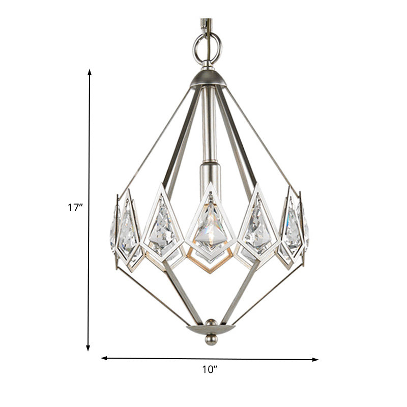 Nickel Tapered Chandelier Nordic Metal 1/3 Bulbs Pendant Light Fixture for Living Room Clearhalo 'Ceiling Lights' 'Chandeliers' Lighting' options 233954