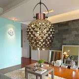 1 Bulb Pineapple Pendant Lighting Colonial Copper/Chrome/Gold Glass Hanging Light Fixture for Bedroom Clearhalo 'Ceiling Lights' 'Glass shade' 'Glass' 'Pendant Lights' 'Pendants' Lighting' 234178