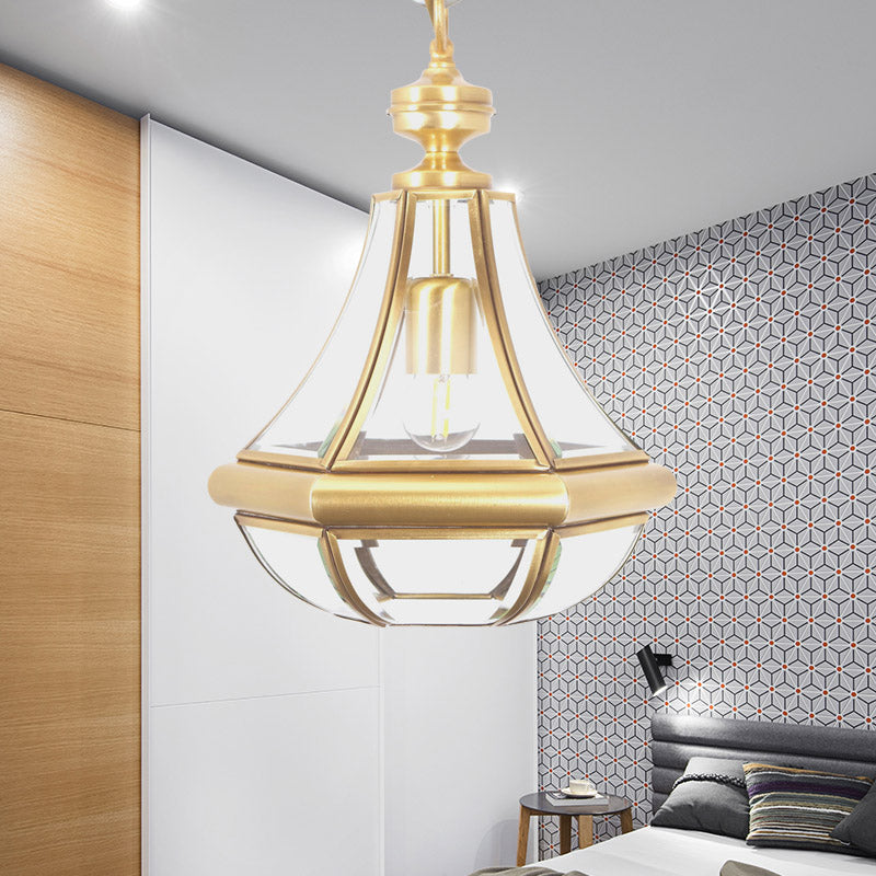 Gourd Ceiling Pendant Modernism Clear/Textured White/Cream Glass 1 Bulb Bedroom Hanging Light Fixture Clear Clearhalo 'Ceiling Lights' 'Glass shade' 'Glass' 'Pendant Lights' 'Pendants' Lighting' 234383