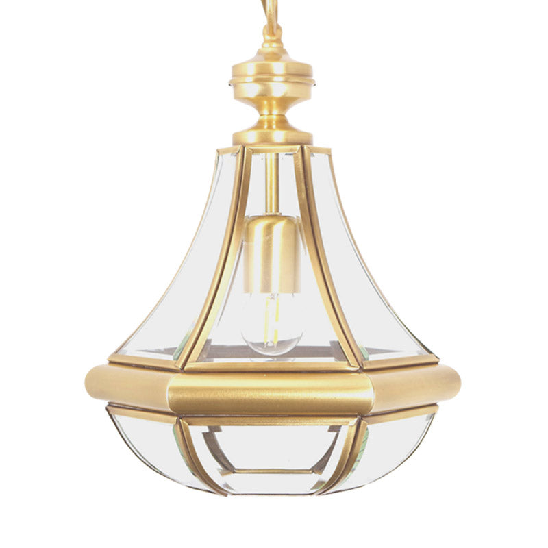 Gourd Ceiling Pendant Modernism Clear/Textured White/Cream Glass 1 Bulb Bedroom Hanging Light Fixture Clearhalo 'Ceiling Lights' 'Glass shade' 'Glass' 'Pendant Lights' 'Pendants' Lighting' 234385