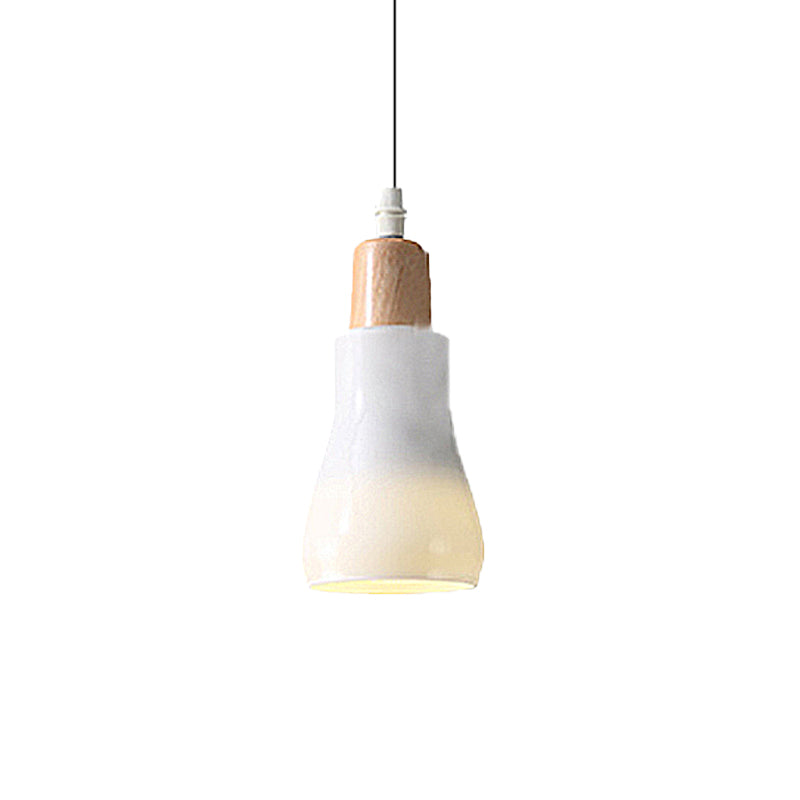 White/Black Bowl/Cone/Saucer Pendant Lamp Modernist 1 Light Glass Led Hanging Ceiling Light in White/Warm Light Clearhalo 'Ceiling Lights' 'Glass shade' 'Glass' 'Modern Pendants' 'Modern' 'Pendant Lights' 'Pendants' Lighting' 234483