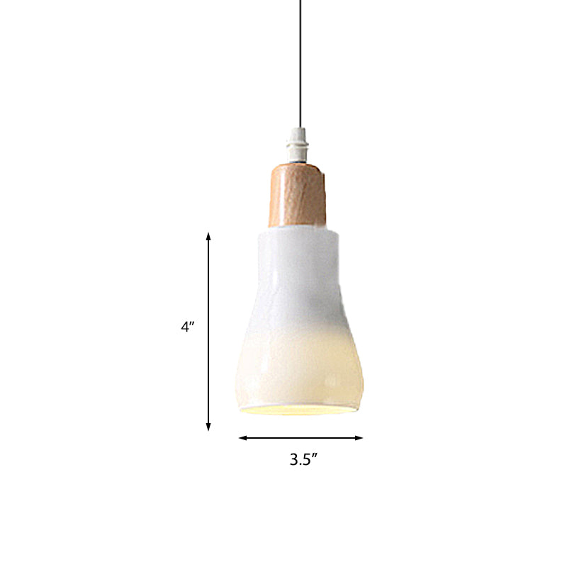 White/Black Bowl/Cone/Saucer Pendant Lamp Modernist 1 Light Glass Led Hanging Ceiling Light in White/Warm Light Clearhalo 'Ceiling Lights' 'Glass shade' 'Glass' 'Modern Pendants' 'Modern' 'Pendant Lights' 'Pendants' Lighting' 234484