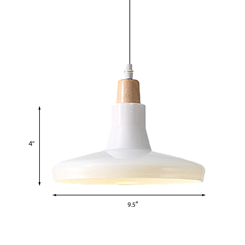 White/Black Bowl/Cone/Saucer Pendant Lamp Modernist 1 Light Glass Led Hanging Ceiling Light in White/Warm Light Clearhalo 'Ceiling Lights' 'Glass shade' 'Glass' 'Modern Pendants' 'Modern' 'Pendant Lights' 'Pendants' Lighting' 234488