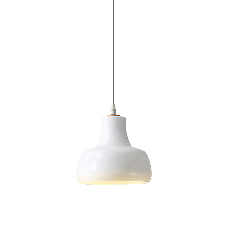 White/Black Bowl/Cone/Saucer Pendant Lamp Modernist 1 Light Glass Led Hanging Ceiling Light in White/Warm Light Clearhalo 'Ceiling Lights' 'Glass shade' 'Glass' 'Modern Pendants' 'Modern' 'Pendant Lights' 'Pendants' Lighting' 234494