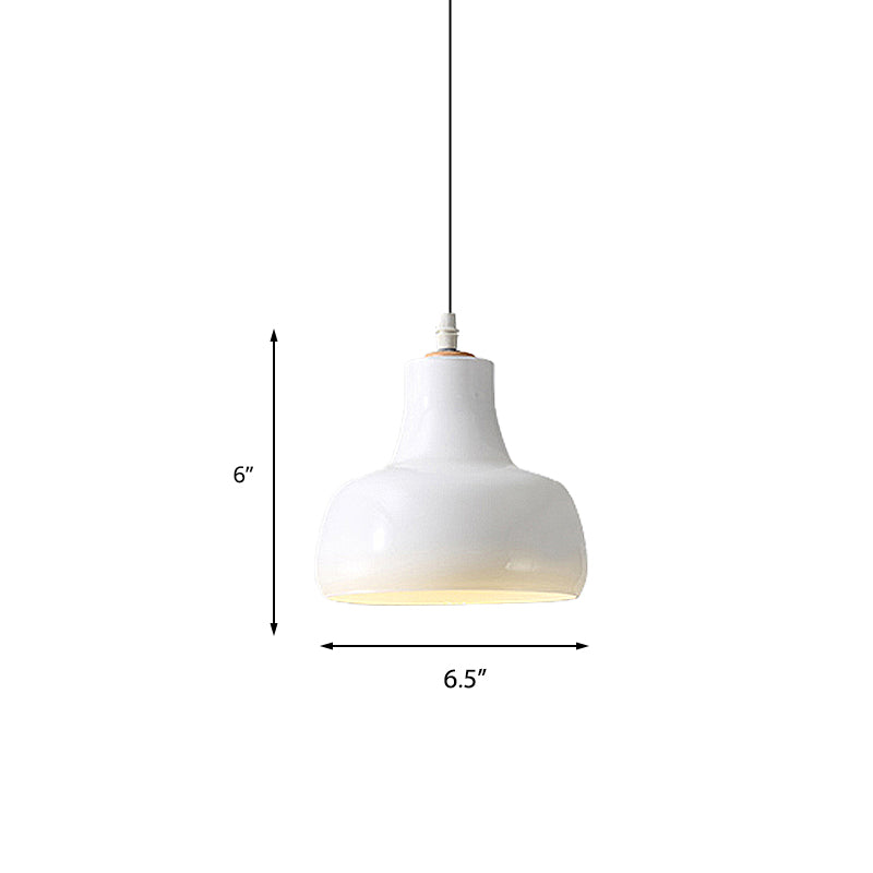 White/Black Bowl/Cone/Saucer Pendant Lamp Modernist 1 Light Glass Led Hanging Ceiling Light in White/Warm Light Clearhalo 'Ceiling Lights' 'Glass shade' 'Glass' 'Modern Pendants' 'Modern' 'Pendant Lights' 'Pendants' Lighting' 234495