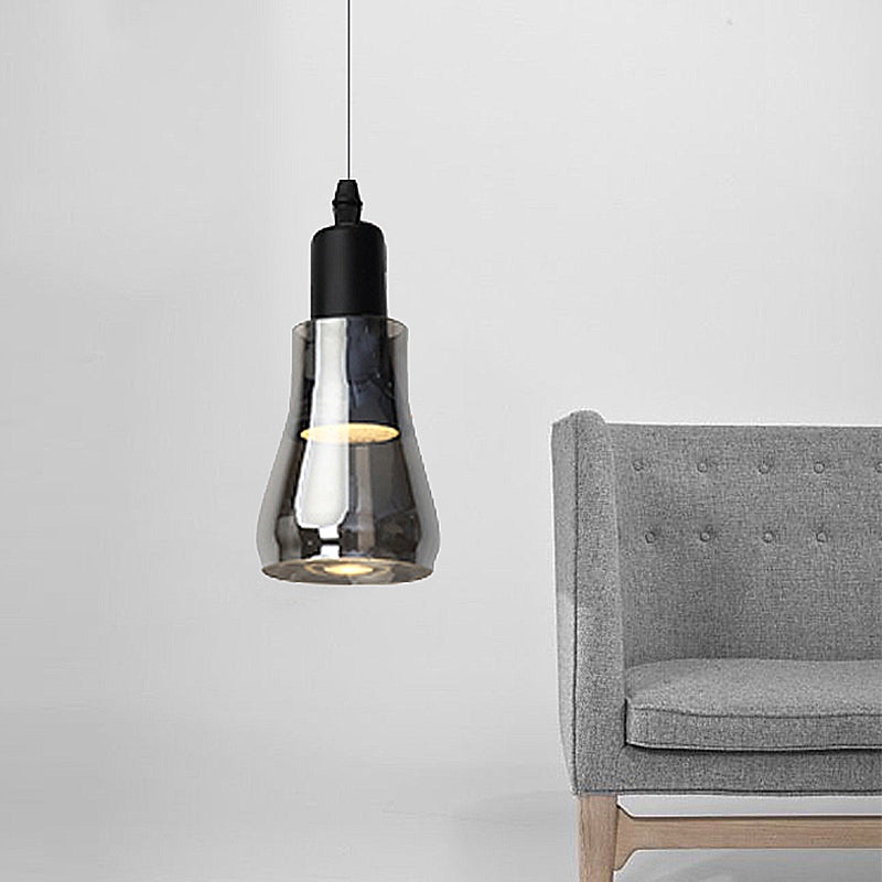 White/Black Bowl/Cone/Saucer Pendant Lamp Modernist 1 Light Glass Led Hanging Ceiling Light in White/Warm Light Clearhalo 'Ceiling Lights' 'Glass shade' 'Glass' 'Modern Pendants' 'Modern' 'Pendant Lights' 'Pendants' Lighting' 234497