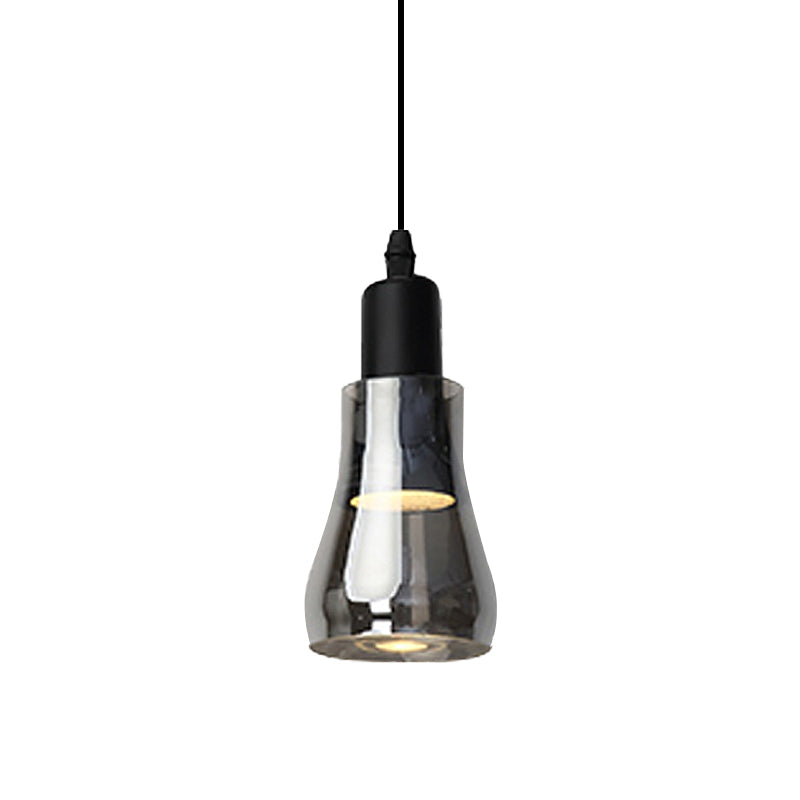 White/Black Bowl/Cone/Saucer Pendant Lamp Modernist 1 Light Glass Led Hanging Ceiling Light in White/Warm Light Clearhalo 'Ceiling Lights' 'Glass shade' 'Glass' 'Modern Pendants' 'Modern' 'Pendant Lights' 'Pendants' Lighting' 234498