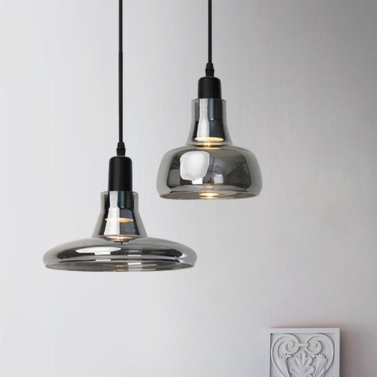 White/Black Bowl/Cone/Saucer Pendant Lamp Modernist 1 Light Glass Led Hanging Ceiling Light in White/Warm Light Clearhalo 'Ceiling Lights' 'Glass shade' 'Glass' 'Modern Pendants' 'Modern' 'Pendant Lights' 'Pendants' Lighting' 234499