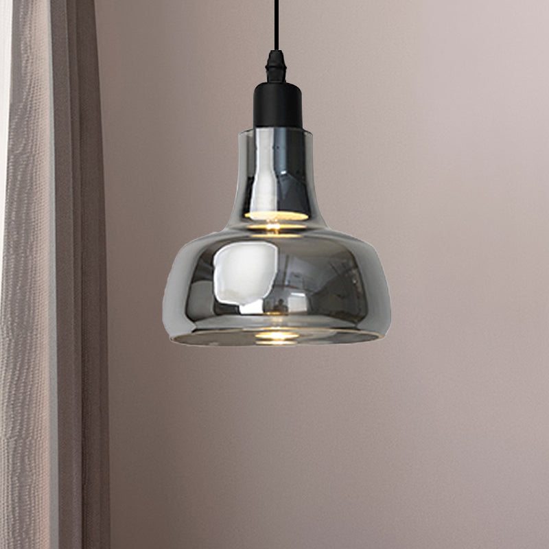 White/Black Bowl/Cone/Saucer Pendant Lamp Modernist 1 Light Glass Led Hanging Ceiling Light in White/Warm Light Black Bowl Clearhalo 'Ceiling Lights' 'Glass shade' 'Glass' 'Modern Pendants' 'Modern' 'Pendant Lights' 'Pendants' Lighting' 234500