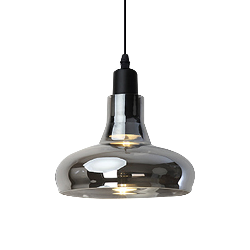 White/Black Bowl/Cone/Saucer Pendant Lamp Modernist 1 Light Glass Led Hanging Ceiling Light in White/Warm Light Clearhalo 'Ceiling Lights' 'Glass shade' 'Glass' 'Modern Pendants' 'Modern' 'Pendant Lights' 'Pendants' Lighting' 234507