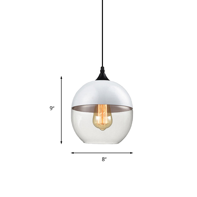 5"/7"/8" Wide Drum/Cylinder/Jar Clear/Yellow Glass Suspension Pendant Modern 1 Light White/Black Hanging Light Fixture Clearhalo 'Ceiling Lights' 'Glass shade' 'Glass' 'Modern Pendants' 'Modern' 'Pendant Lights' 'Pendants' Lighting' 234528