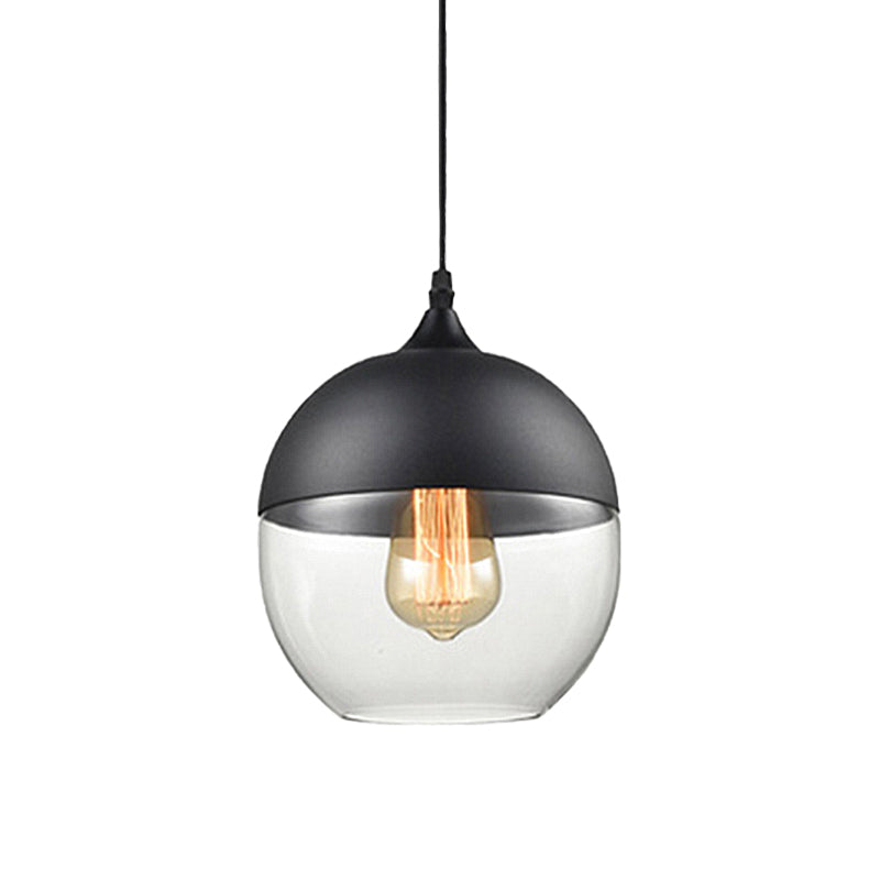 5"/7"/8" Wide Drum/Cylinder/Jar Clear/Yellow Glass Suspension Pendant Modern 1 Light White/Black Hanging Light Fixture Clearhalo 'Ceiling Lights' 'Glass shade' 'Glass' 'Modern Pendants' 'Modern' 'Pendant Lights' 'Pendants' Lighting' 234539