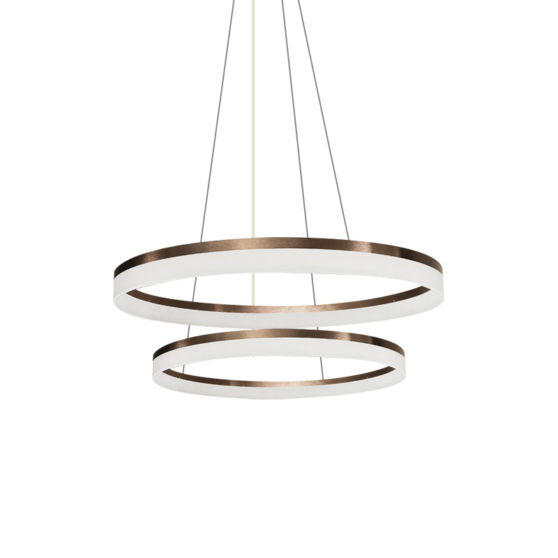 Acrylic Round Chandelier Light Contemporary 4/5/6-Head Brown Ceiling Pendant in Warm/White/Natural Light Clearhalo 'Ceiling Lights' 'Chandeliers' 'Modern Chandeliers' 'Modern' Lighting' 234921