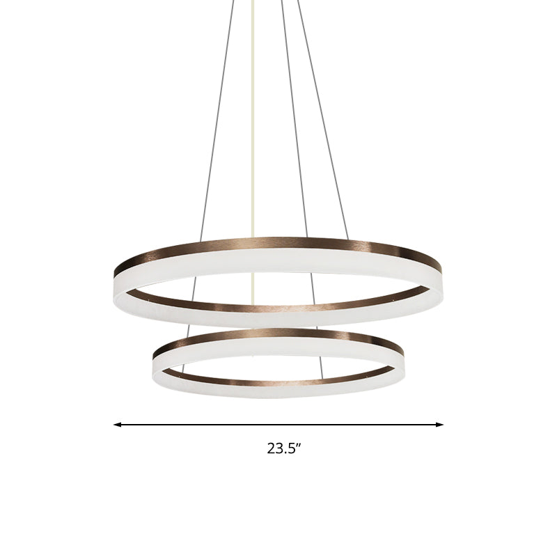 Acrylic Round Chandelier Light Contemporary 4/5/6-Head Brown Ceiling Pendant in Warm/White/Natural Light Clearhalo 'Ceiling Lights' 'Chandeliers' 'Modern Chandeliers' 'Modern' Lighting' 234922