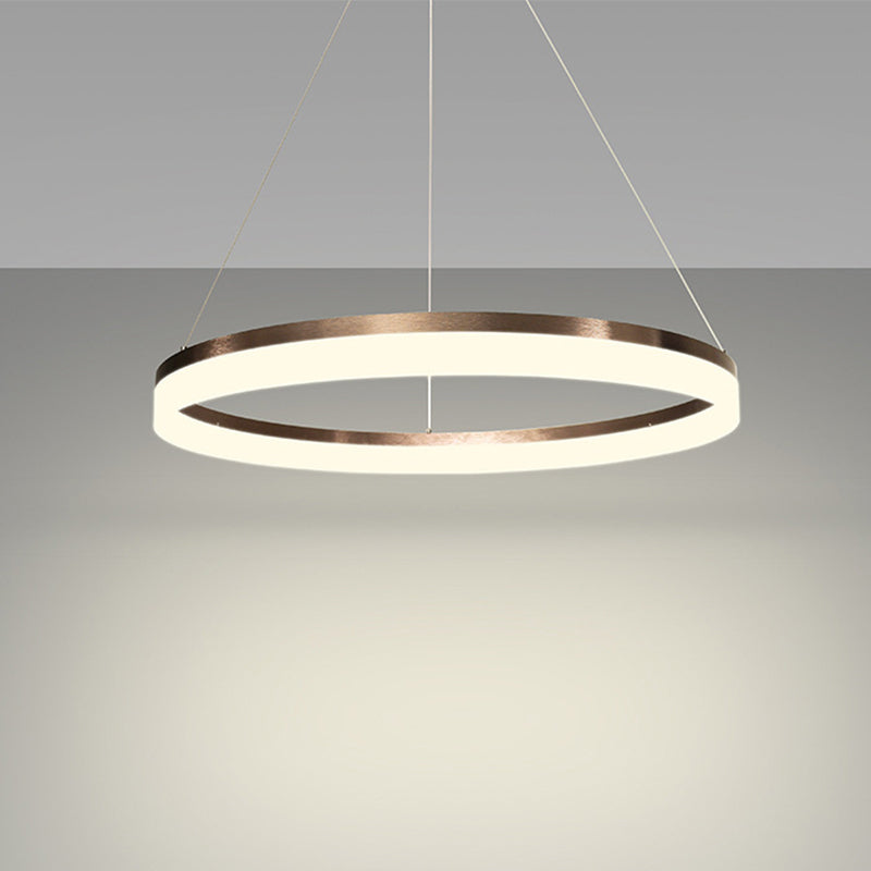 Acrylic Round Chandelier Light Contemporary 4/5/6-Head Brown Ceiling Pendant in Warm/White/Natural Light Clearhalo 'Ceiling Lights' 'Chandeliers' 'Modern Chandeliers' 'Modern' Lighting' 234924