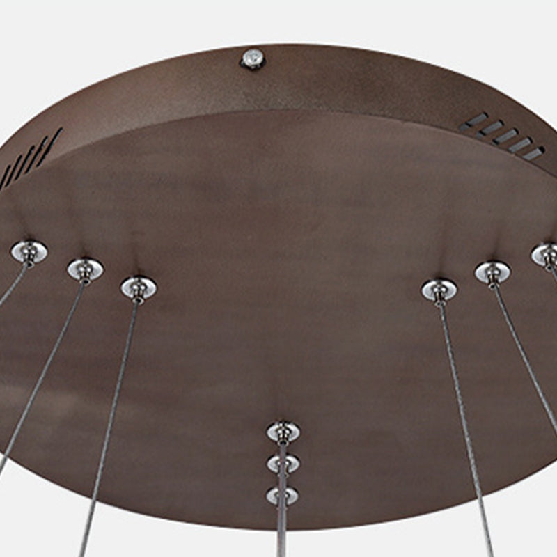 Acrylic Round Chandelier Light Contemporary 4/5/6-Head Brown Ceiling Pendant in Warm/White/Natural Light Clearhalo 'Ceiling Lights' 'Chandeliers' 'Modern Chandeliers' 'Modern' Lighting' 234927