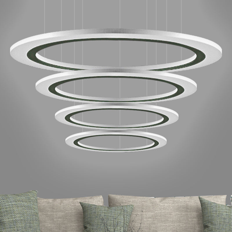 Circular Chandelier Pendant Simplicity Acrylic LED 1/2/3-Light Living Room Suspension Lamp in Warm/White Light with DIY Design Clearhalo 'Ceiling Lights' 'Chandeliers' 'Modern Chandeliers' 'Modern' Lighting' 234929