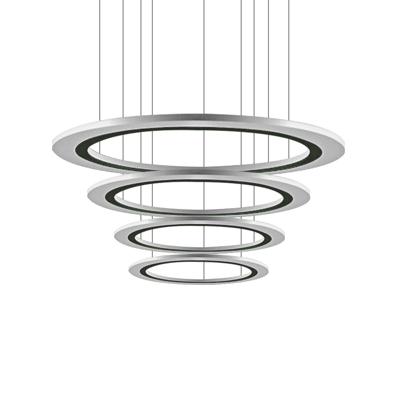 Circular Chandelier Pendant Simplicity Acrylic LED 1/2/3-Light Living Room Suspension Lamp in Warm/White Light with DIY Design Clearhalo 'Ceiling Lights' 'Chandeliers' 'Modern Chandeliers' 'Modern' Lighting' 234930