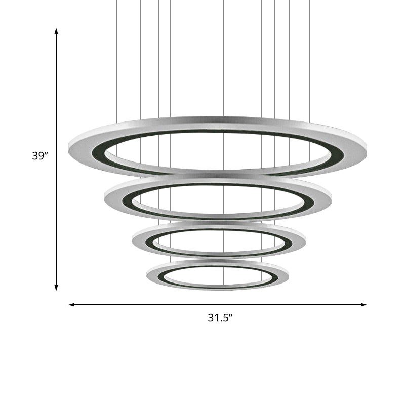 Circular Chandelier Pendant Simplicity Acrylic LED 1/2/3-Light Living Room Suspension Lamp in Warm/White Light with DIY Design Clearhalo 'Ceiling Lights' 'Chandeliers' 'Modern Chandeliers' 'Modern' Lighting' 234931