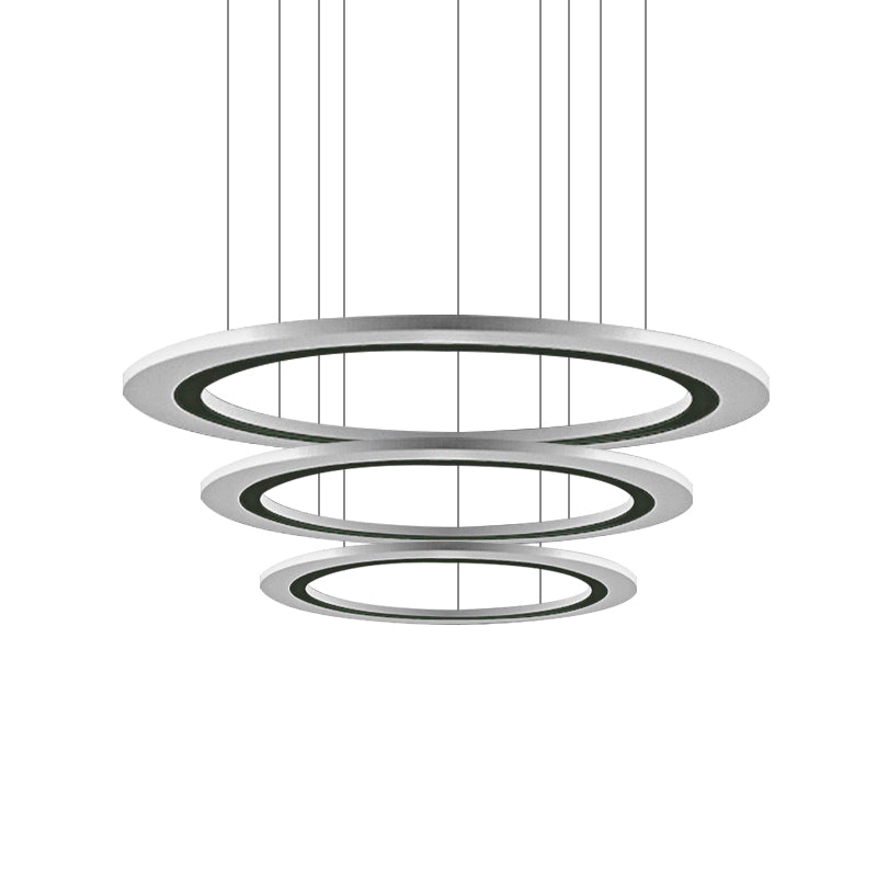 Circular Chandelier Pendant Simplicity Acrylic LED 1/2/3-Light Living Room Suspension Lamp in Warm/White Light with DIY Design Clearhalo 'Ceiling Lights' 'Chandeliers' 'Modern Chandeliers' 'Modern' Lighting' 234934