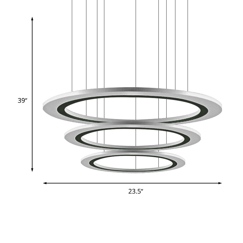 Circular Chandelier Pendant Simplicity Acrylic LED 1/2/3-Light Living Room Suspension Lamp in Warm/White Light with DIY Design Clearhalo 'Ceiling Lights' 'Chandeliers' 'Modern Chandeliers' 'Modern' Lighting' 234935