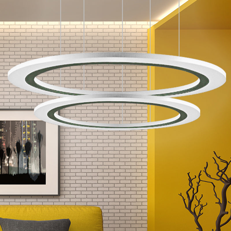 Circular Chandelier Pendant Simplicity Acrylic LED 1/2/3-Light Living Room Suspension Lamp in Warm/White Light with DIY Design Clearhalo 'Ceiling Lights' 'Chandeliers' 'Modern Chandeliers' 'Modern' Lighting' 234937