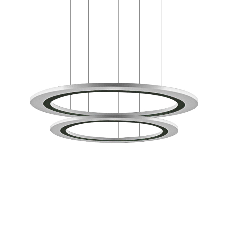 Circular Chandelier Pendant Simplicity Acrylic LED 1/2/3-Light Living Room Suspension Lamp in Warm/White Light with DIY Design Clearhalo 'Ceiling Lights' 'Chandeliers' 'Modern Chandeliers' 'Modern' Lighting' 234938