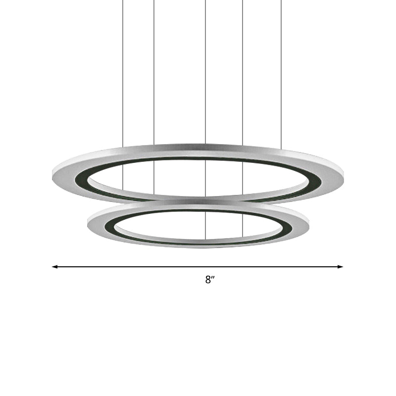 Circular Chandelier Pendant Simplicity Acrylic LED 1/2/3-Light Living Room Suspension Lamp in Warm/White Light with DIY Design Clearhalo 'Ceiling Lights' 'Chandeliers' 'Modern Chandeliers' 'Modern' Lighting' 234939