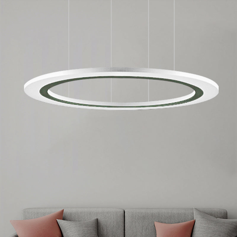 Circular Chandelier Pendant Simplicity Acrylic LED 1/2/3-Light Living Room Suspension Lamp in Warm/White Light with DIY Design 1 White Clearhalo 'Ceiling Lights' 'Chandeliers' 'Modern Chandeliers' 'Modern' Lighting' 234940