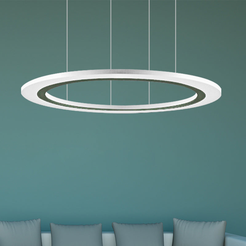 Circular Chandelier Pendant Simplicity Acrylic LED 1/2/3-Light Living Room Suspension Lamp in Warm/White Light with DIY Design Clearhalo 'Ceiling Lights' 'Chandeliers' 'Modern Chandeliers' 'Modern' Lighting' 234941