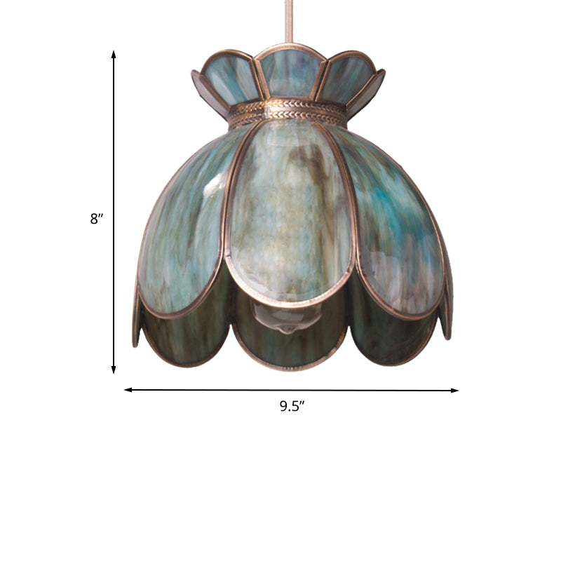 9.5"/10.5" Wide Dome Suspension Pendant Traditionary Pewter Glass 1 Bulb Hanging Light for Living Room Clearhalo 'Ceiling Lights' 'Close To Ceiling Lights' 'Glass shade' 'Glass' 'Pendant Lights' 'Pendants' Lighting' 234953