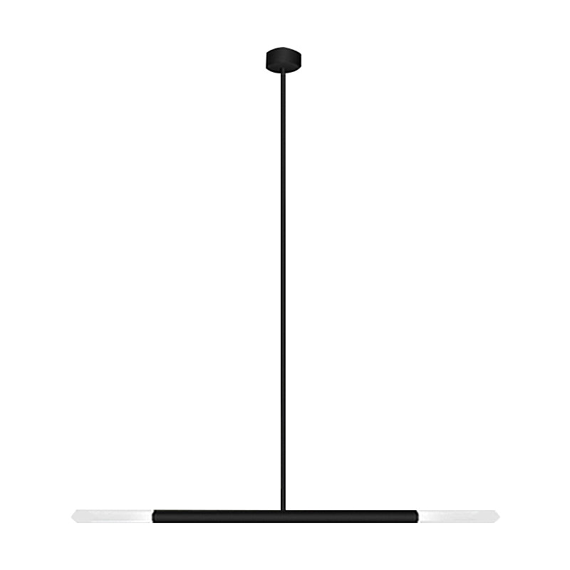 Black/White/Gold Tube Chandelier Modern LED 2/4/6-Light Acrylic Ceiling Pendant in Warm/White Light Clearhalo 'Ceiling Lights' 'Chandeliers' 'Modern Chandeliers' 'Modern' Lighting' 234958