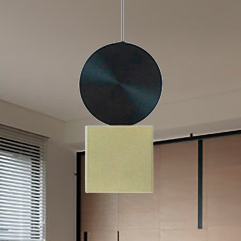 Drum/Saucer/Cylinder Hanging Pendant Light Minimalist Metal 1 Head Hallway Pendant Lighting in Gold Clearhalo 'Ceiling Lights' 'Pendant Lights' 'Pendants' Lighting' 235324