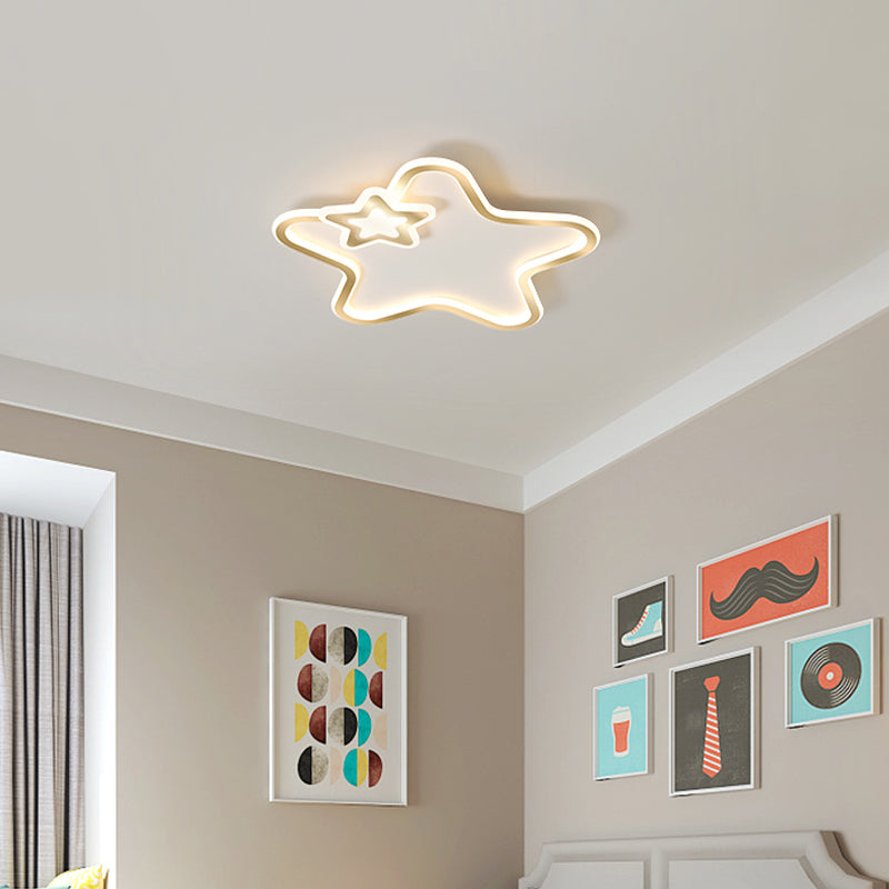 Cartoon Star Shaped Flush Ceiling Light Fixture Acrylic Kids Bedroom LED Flushmount Light Clearhalo 'Ceiling Lights' 'Close To Ceiling Lights' 'Close to ceiling' 'Flush mount' Lighting' 2353634