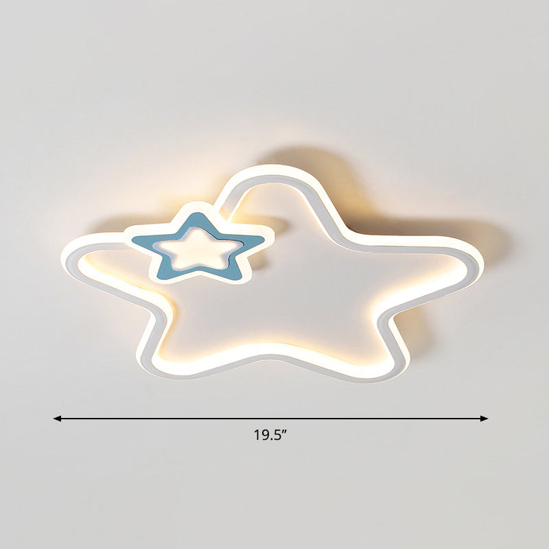 Cartoon Star Shaped Flush Ceiling Light Fixture Acrylic Kids Bedroom LED Flushmount Light Blue Clearhalo 'Ceiling Lights' 'Close To Ceiling Lights' 'Close to ceiling' 'Flush mount' Lighting' 2353638