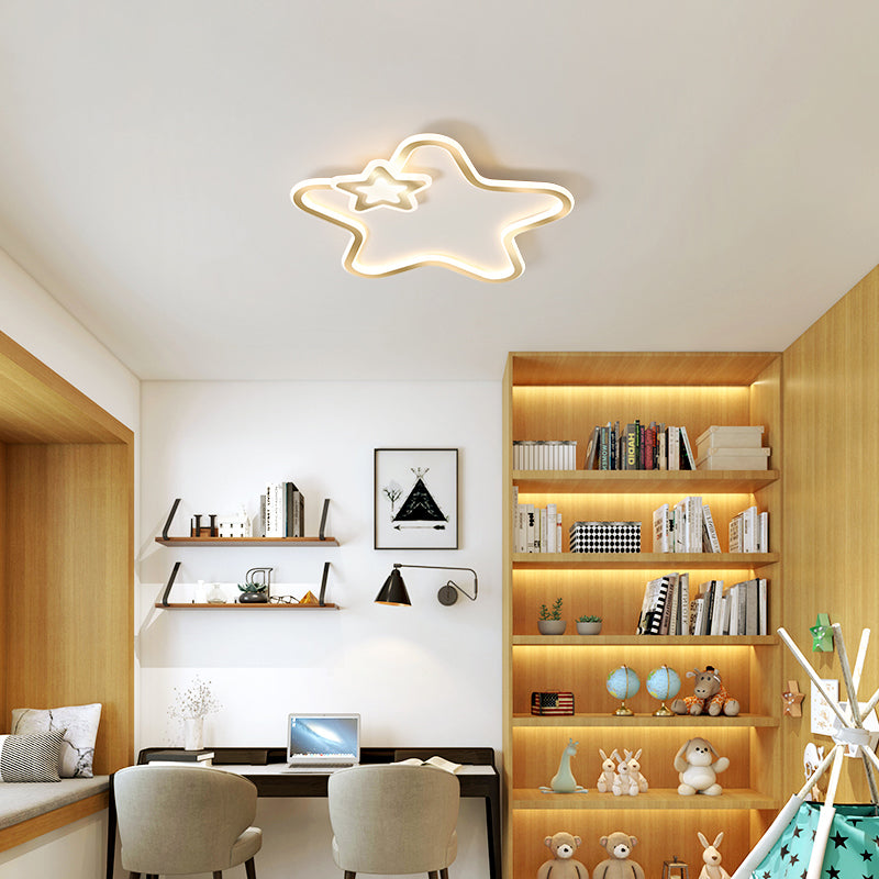 Cartoon Star Shaped Flush Ceiling Light Fixture Acrylic Kids Bedroom LED Flushmount Light Clearhalo 'Ceiling Lights' 'Close To Ceiling Lights' 'Close to ceiling' 'Flush mount' Lighting' 2353639