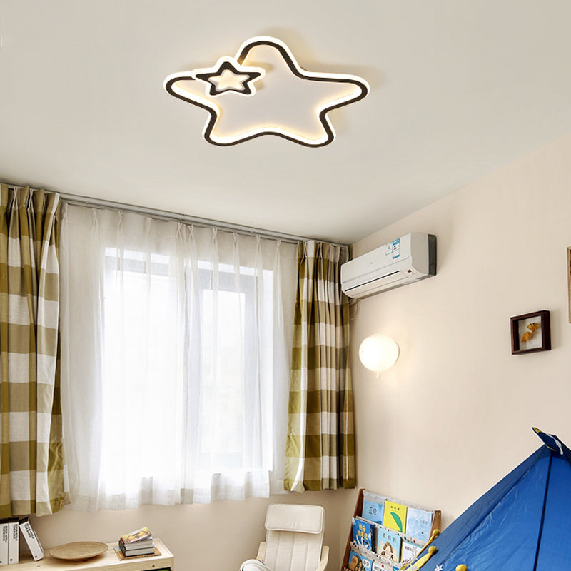 Cartoon Star Shaped Flush Ceiling Light Fixture Acrylic Kids Bedroom LED Flushmount Light Black Clearhalo 'Ceiling Lights' 'Close To Ceiling Lights' 'Close to ceiling' 'Flush mount' Lighting' 2353640